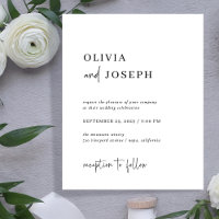 Faire-part de mariage budgétaire minimaliste simpl