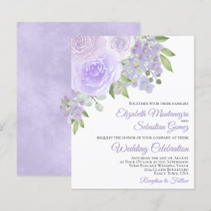 Papier Faire-part de mariage BUDGÉTAIRE Rose violet