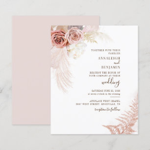 Papier Faire-part de mariage chic en terre cuite avec her