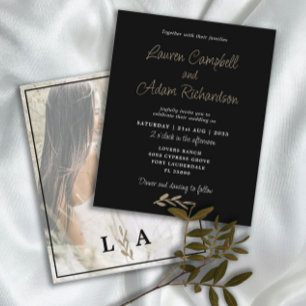 Papier Faire-part de mariage Classic noir et blanc Budget