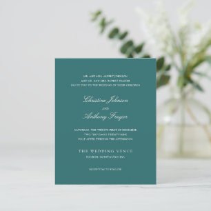 Papier Faire-part de mariage classique sarcelle Old Money