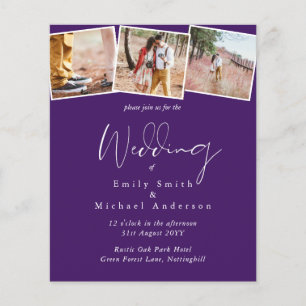Papier Faire-part de mariage couleurs violet jaune gris B