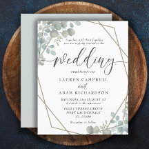 Faire-part de mariage d'aquarelle de verdure budgé