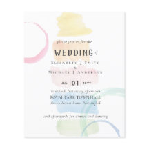 Faire-part de mariage de brosse à aquarelle modern