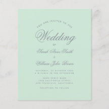 Faire-part de mariage de budget du script vert et 