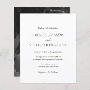 Papier Faire-part de mariage de budget photo classique si