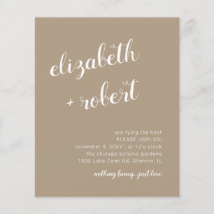 Papier Faire-part de mariage de calligraphie de script bu