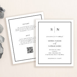 Papier Faire-part de mariage de code QR budget minimal et