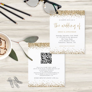 Papier Faire-part de mariage de code QR de la Parties sci