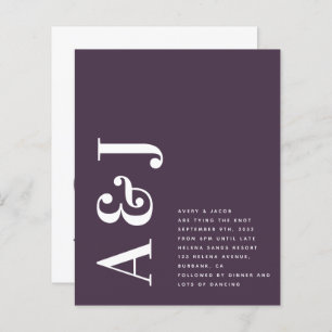 Papier Faire-part de mariage de code QR du monogramme bud