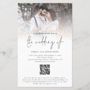 Papier Faire-part de mariage de code QR du script de phot