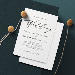 Papier Faire-part de mariage de script minimaliste modern