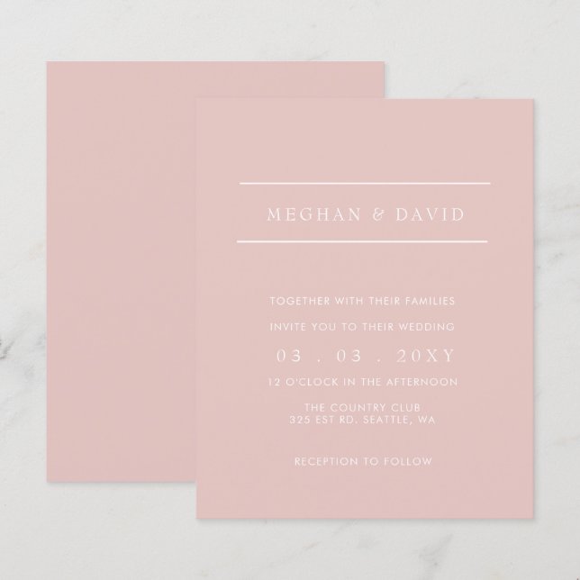 Papier Faire-part de mariage de vidage simple du budget (Devant / Derrière)