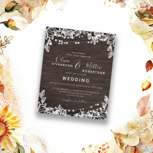 Papier Faire-part de mariage des voyants à chaînes rustiq