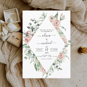 Papier Faire-part de mariage d'eucalyptus vert de l'échel