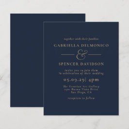Papier FAIRE-PART DE MARIAGE d'or bleu BUDGET