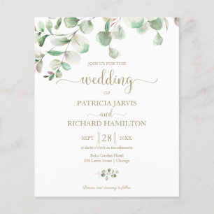 Papier Faire-part de mariage élégant et verdoyant à petit