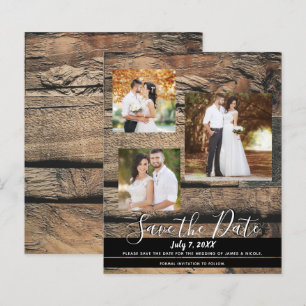 Papier Faire part de mariage en bois de grange rustique