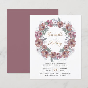 Papier Faire-part de mariage en terre cuite florale rusti
