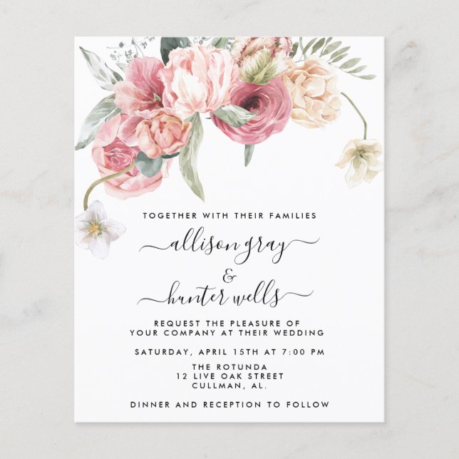 Papier Faire-part de mariage floral | Annabeth (Devant)