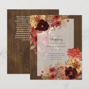Papier Faire-part de mariage floral BUDGET FALL - Dusky