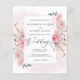 Papier Faire-part de mariage floral or Blush Budget Sprin