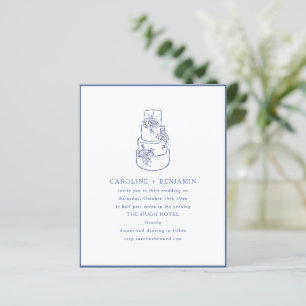 Papier Faire-part de mariage gâteau de mariage bleu franç