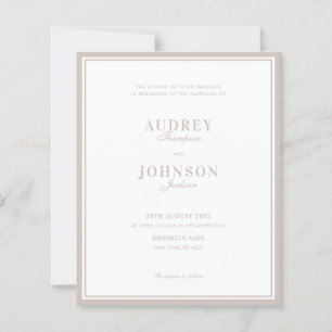 Papier Faire-part de mariage Luxe Vintage Ivoire avec Bor