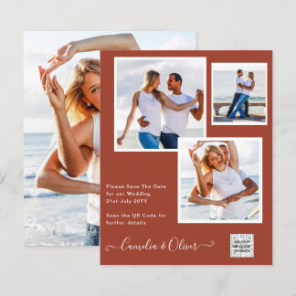 Papier Faire-part de mariage moderne avec code QR RSVP Ci