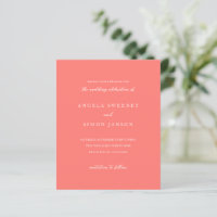 Faire-part de mariage moderne gras vibrant corail
