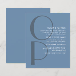Papier Faire-part de mariage monographique minimaliste de