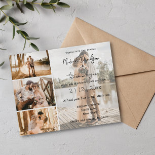 Papier Faire-part de mariage multi-photo Chic Editorial
