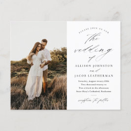 Papier Faire-part de mariage noir et blanc photo Budget