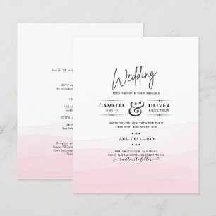 Papier Faire-part de mariage ombré rose glacé