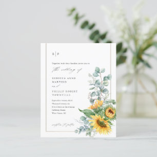 Papier Faire-part de mariage pas cher au tournesol eucaly