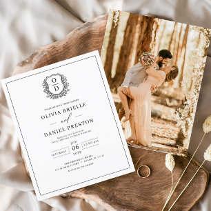 Papier Faire-part de mariage photo blanche de Budget Cres