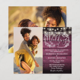 Papier Faire-Part de Mariage Photo Budget Bohème Rustique