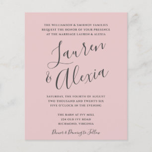 Papier Faire-part de mariage photo Budget de script moder