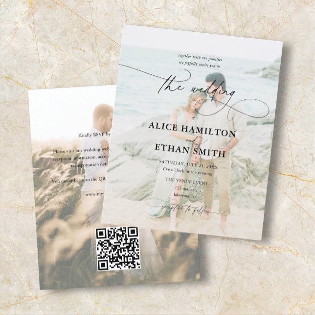 Papier Faire-part de mariage photo de script budgétaire (Créateur téléchargé)