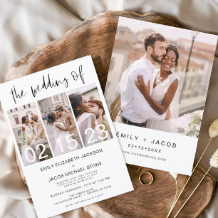 Papier Faire-part de mariage photo noir et blanc Budget