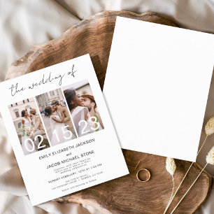 Papier Faire-part de mariage photo noir et blanc Budget