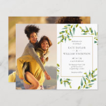 Faire-part de mariage Photos Budget Vert