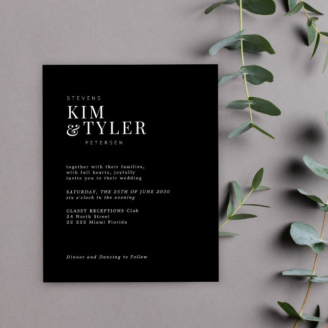 Papier Faire-part de mariage simple de typographie modern (Créateur téléchargé)