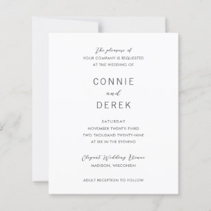 Papier Faire-part de mariage simple moderne et économique
