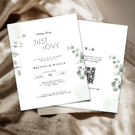 Papier Faire-part de mariage tendance avec code QR et ver