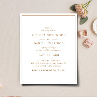 Papier Faire-part de mariage tout-en-un minimaliste du bu