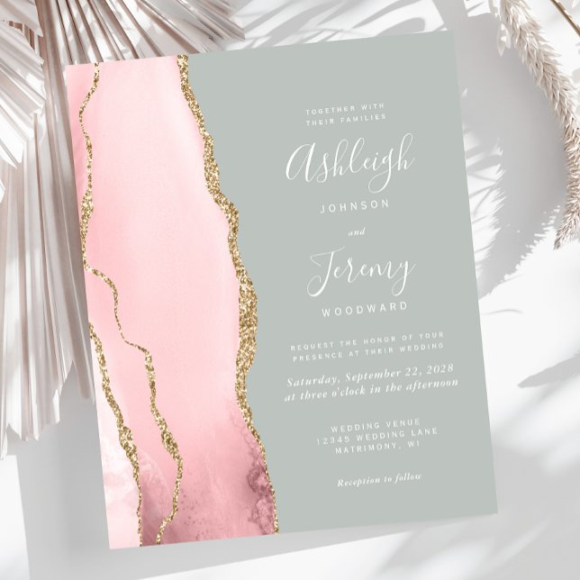 Papier Faire-part de mariage vert de l'axe budgétaire (Créateur téléchargé)