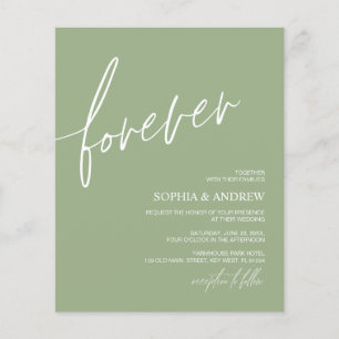 Papier Faire-part de mariage Vert Sauge Amour Éternel Bud