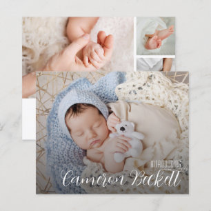 Papier Faire-part de naissance Collage photo multiple bud