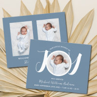 Faire-part de naissance photo Budget Blue Boy Thre